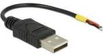 Delock USB-Kabel USB 2.0 USB-A Stecker, offene Kabelenden 0.10 m Schwarz 85250