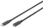 Digitus USB-Kabel USB 3.2 Gen1 USB-C&reg; Stecker, USB-C&reg; Buchse 0.70 m Schwarz
