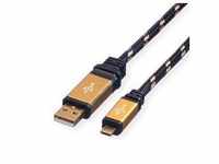 ROLINE GOLD USB 2.0 Kabel, Typ A ST - Micro B ST, 0,8 m 11.02.8825
