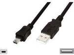 Digitus USB-Kabel USB 2.0 USB-A Stecker, USB-Mini-B Stecker 3.00 m Schwarz Rund,