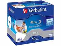 VERBATIM 43713, Verbatim 43713 Blu-ray BD-R Rohling 25 GB 10 St. Jewelcase Bedruckbar