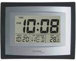 Techno Line WS 8004 Quarz Wanduhr 22 cm x 17 cm x 3.5 cm Silber, Schwarz