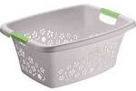 ROTHO W&auml;schekorb Flowers 50 l grau 65,1 x 48,6 x 26,2 cm 1756790002