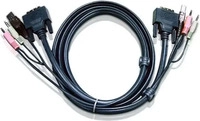 ATEN 2L-7D02UD, ATEN 2L-7D02UD KVM Kabel DVI-D (Dual Link), USB, Audio, schwarz, 1,8