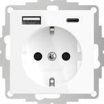 2USB 2U-449511 1fach Schutzkontakt-Steckdose mit USB-Ladeausgang, erh&ouml;hter