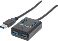MANHATTAN 162296, Manhattan 162296 USB-Hub 4 Port USB-A USB 3.0 5 GBit/s Schwarz