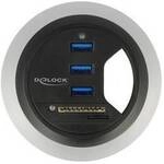 Delock 62869 Tischsteckdose 3-Kanal Schwarz Eurostecker