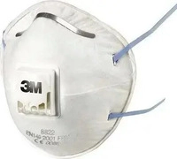 3M 8822 Feinstaubmaske mit Ventil FFP2 10 St. EN 149:2001 DIN 149:2001 Wei&szlig;