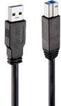 LINDY USB-Kabel USB 3.2 Gen1 USB-A Stecker, USB-B Stecker 10.00 m Schwarz 43098