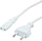 VALUE Netzkabel Euro-Flachstecker auf C7, 2polig, wei&szlig;, 3 m 19.99.2091