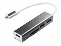 LOGILINK UA0305, LogiLink UA0305 USB-C (USB 3.2 Gen 2) Multiport Hub Aluminium