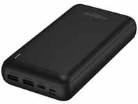 Ansmann PB212 Powerbank 30000 mAh Smart IC LiPo Micro USB, USB-C®, Lightning Schwarz