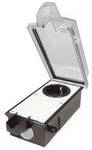 Bachmann 924.3491 Aufputz-Steckdose mit Deckel, abschlie&szlig;bar Schwarz, Transparent