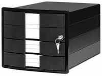 HAN IMPULS 1018-13 Schubladenbox Schwarz DIN A4, DIN C4 Anzahl der Schubfächer: 3