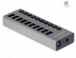 Delock 63670 USB-Hub 10 Port USB-A USB 3.1 Gen1 5 GBit/s mit USB-C&reg; Stecker Grau