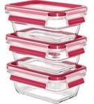 Emsa Clip & Close Frischhaltedose 0.45 l, 0.45 l, 0.45 l 3er Set Glas mit Deckel,