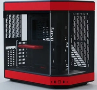 HYTE CS-HYTE-Y60-BR, HYTE Y60 Tempered Glass Midi-Tower PC-Geh&auml;use Schwarz-Rot