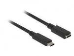 Delock USB-Kabel USB 3.2 Gen1 USB-C&reg; Stecker, USB-C&reg; Buchse 1.00 m Schwarz 85533