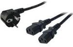 LogiLink Strom Anschlusskabel [1x Schutzkontakt-Winkelstecker - 2x