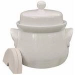 CONRAD 3203 Mini-G&auml;rtopf creme 3,0 l mit Deckel und Steinen G&auml;rtopf