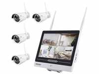 Inkovideo INKO-AL3003-4 WLAN IP-Überwachungskamera-Set 4-Kanal mit 4 Kameras...