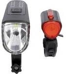 FISCHER FAHRRAD Fahrradbeleuchtung Set TWIN-60/30/15 LED Schwarz 50565