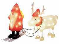 Konstsmide 6239-103 Acryl-Figur EEK: G (A - G) Weihnachtsmann, Rentier Warmweiß LED