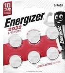 Energizer Knopfzelle CR2032 3 V 6 St. 240 mAh Lithium CR2032 E303272400