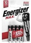 Energizer Max Micro (AAA)-Batterie Alkali-Mangan 1.5 V 4 St. E303325600