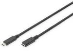 Digitus USB-Kabel USB 2.0 USB-C&reg; Buchse, USB-C&reg; Stecker 1.50 m Schwarz Flexibel,