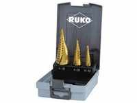 RUKO 101026TRO Stufenbohrer-Set 3teilig 4 - 12 mm, 4 - 20 mm, 4 - 30 mm HSS