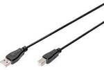 Digitus USB-Kabel USB 2.0 USB-A Stecker, USB-B Stecker 1.80 m Schwarz AK-300102-018-S