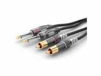 Sommer Cable HBA-62C2-0090 Klinke / Cinch Audio Anschlusskabel [2x Klinkenstecker 6.3