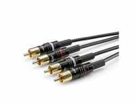 Sommer Cable HBP-C2-0300 Klinke / Cinch Audio Anschlusskabel [2x Cinch-Stecker - 2x