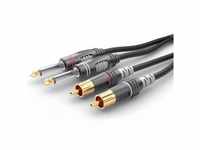 Sommer Cable HBA-62C2-0600 Klinke / Cinch Audio Anschlusskabel [2x Klinkenstecker 6.3