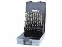 RUKO 214214RO HSS-G Metall-Spiralbohrer-Set 19teilig DIN 338 Zylinderschaft 1 Set