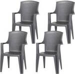 Progarden Eden SET 4x St-Ses anthr. M73551 Gartenm&ouml;bel-Set Anthrazit