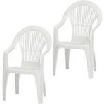 Progarden Vega SET 2x St-Ses wei&szlig; M73533 Gartenm&ouml;bel-Set Wei&szlig;