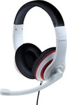 GEMBIRD MHS-03-WTRDBK, Gembird Over Ear Headset kabelgebunden Wei&szlig;, Schwarz, Rot