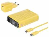 RealPower PB-10000 Power Pack Powerbank 10000 mAh Li-Ion USB, USB-C® Gelb