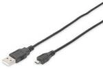 Digitus USB-Kabel USB 2.0 USB-A Stecker, USB-Micro-B Stecker 1.80 m Schwarz Rund,