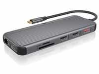 ICY BOX IB-DK4060-CPD, 1 zu 12 USB Type-C® Notebook DockingStation, 2x HDMI +1x DP,