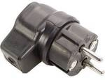 AS Schwabe 62207 Schutzkontakt-Winkelstecker Vollgummi 230 V Schwarz IP44