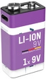 Ansmann Li-Ion Akku 9 V E-Block mit USB-C-Ladebuchse, 9 V, 340 mAh