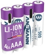 Ansmann Li-Ion Akku Micro/AAA, 4er-Set mit USB-C-Ladebuchse, 1,5 V, 400 mAh
