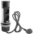 ChiliTec Tisch-Einbausteckdose zweifach + 1x USB-A
