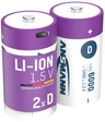 Ansmann Li-Ion Akku Mono D 2er-Set mit USB-C-Ladebuchse, 1,5 V, 5400 mAh