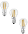 Osram LED Classic A 60, Filament, EEK A, 3,8 W, 806 lm, E27, warmwei&szlig;, klar, 3er