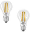 Osram LED Classic A 60, Filament, EEK A, 3,8 W, 806 lm, E27, warmwei&szlig;, klar, 2er