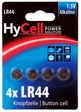 Hycell Alkaline-Knopfzelle, Typ AG-13, LR44 (4er-Pack)
